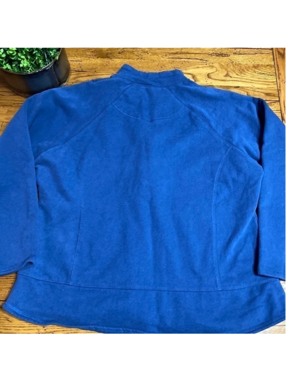 Vintage Woolrich Women's XL A21 Blue Fleece 1/4 Zip Pullover Sweater Pockets.
